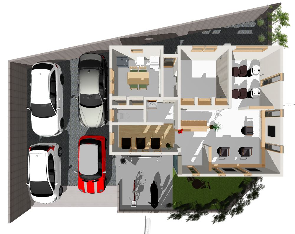 17坪の美容室(セット面3、シャンプー2)